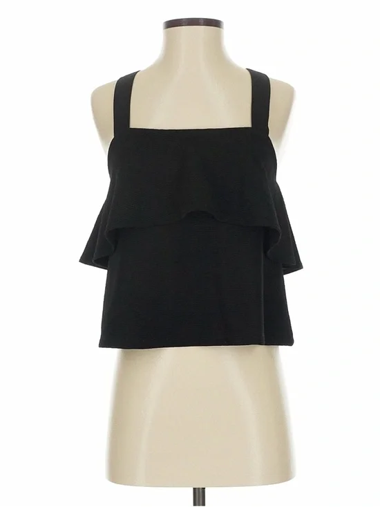 Madewell Texture & Thread Black Tiered Layered Tank Top - Picture 6 of 7